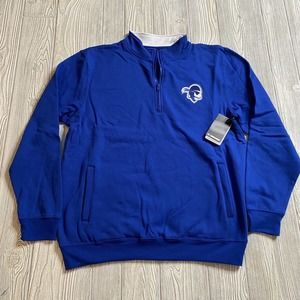Colosseum Seton Hall Pirates Logo 1/4 Zip Pullover Men’s L Blue Pockets NWT